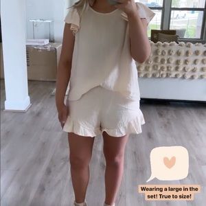 Ruffle top and ruffle shorts set!